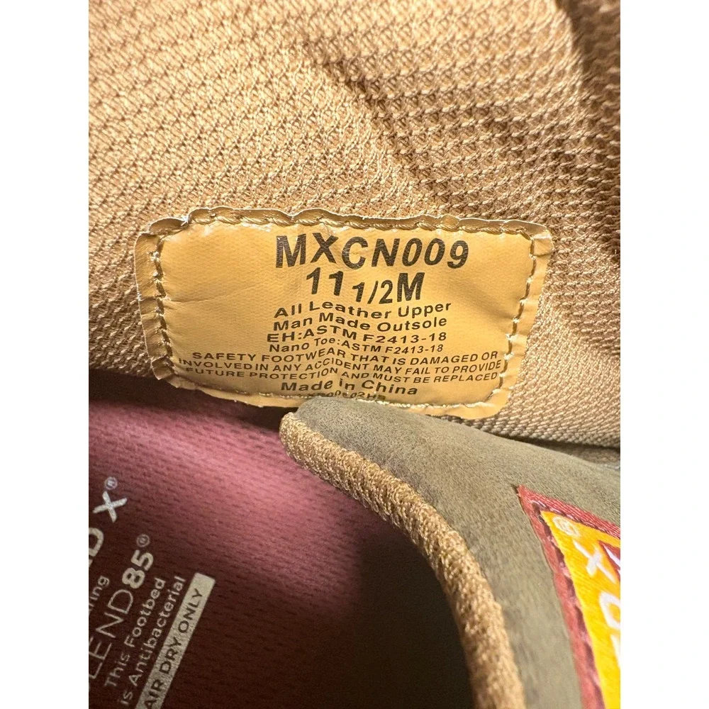 Twisted X Mens 11.5M Brown Saddle Leather 4in Moc Nano Toe Chukka Work Boots